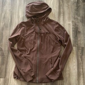Women’s Brown Zip-Up Hooded Jacket